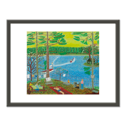 Ralph Fasanella, Marc Fishing, 1985, Collection of Marc Fasanella. Â© Estate of Ralph Fasanella. Fine Art Prints with black frame in various sizes by Museums.Co