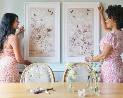 Mariya & Lilly Art Prints Set Of Two - Pink - Diane Hill