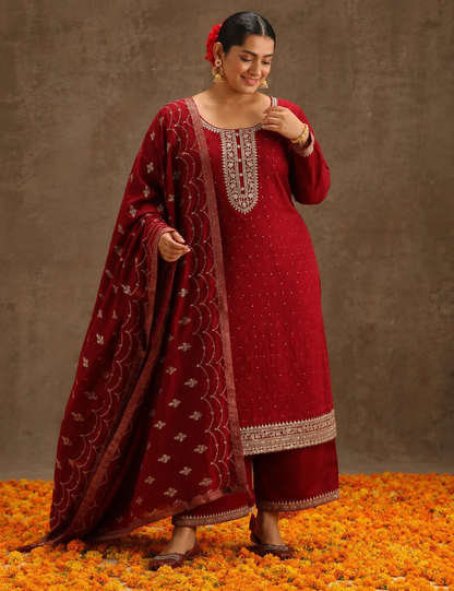 Maroon Kurta Set