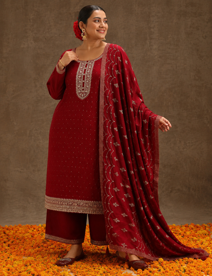 Maroon Kurta Set