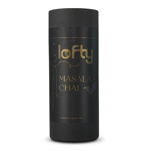 Front view of Lofty Masala Chai tea canister