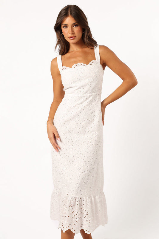 Petal and Pup USA DRESSES Meadow Lace Midi Dress - Ivory