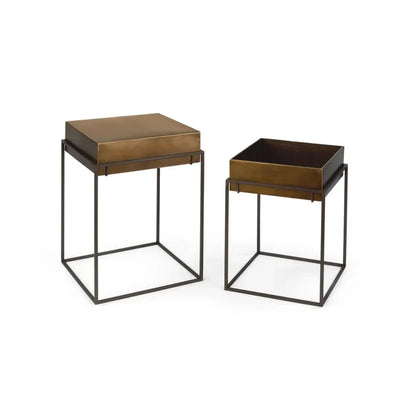 Metal Convertible Side Tables (Set of 2)