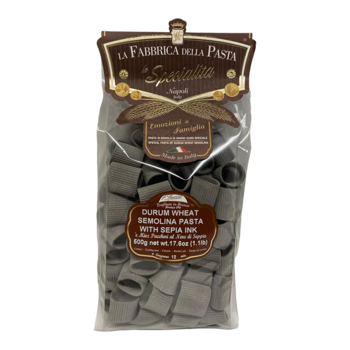 Mezzi Paccheri With Squid Ink 500g By Fabbrica Della Pasta
