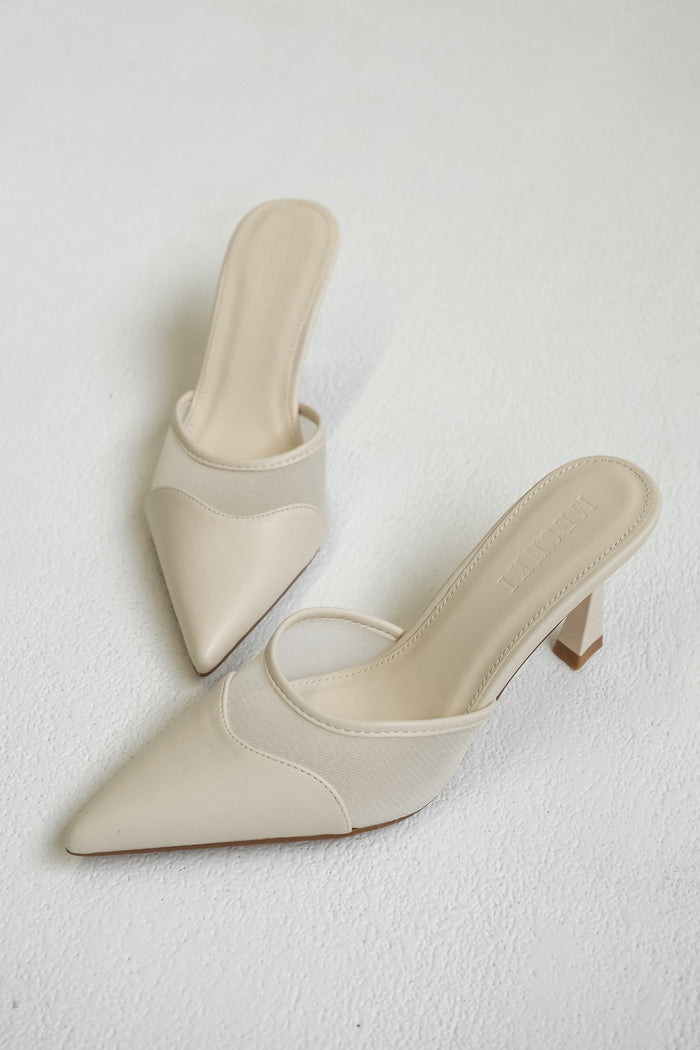 Micah Mesh Pointed Heel - Ivory