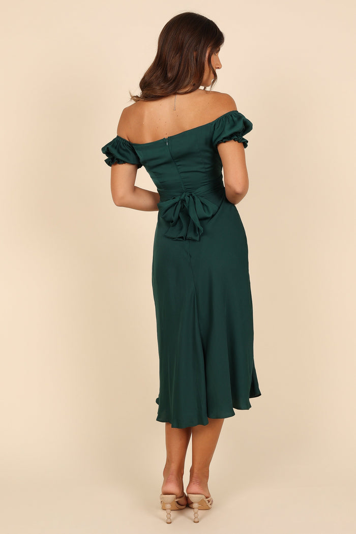 Petal and Pup USA DRESSES Mickenna Sweetheart Frill Midi Dress - Emerald