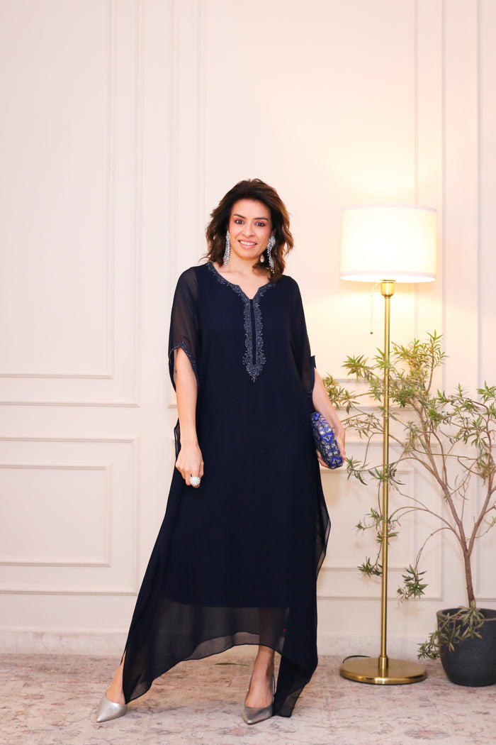 Midnight Blue Viscose Kaftan