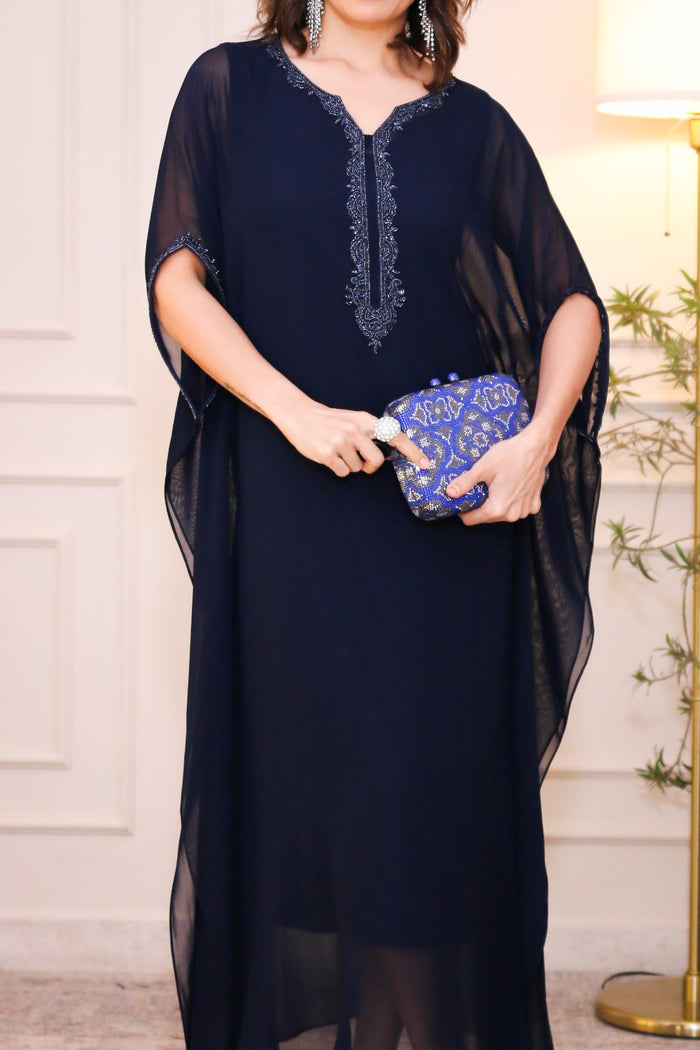 Midnight Blue Viscose Kaftan