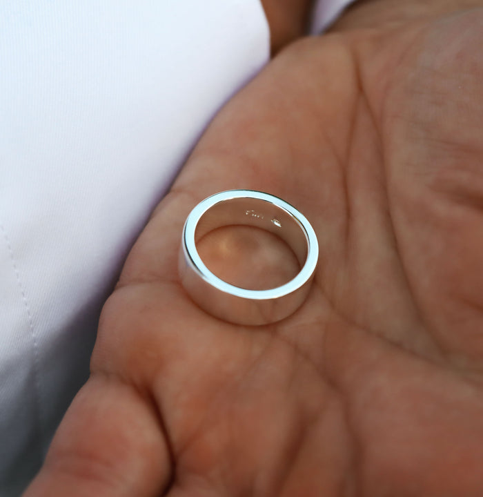 Mila Man Silverring Herr, 7 mm, Med invändig gravyr | 925 silver