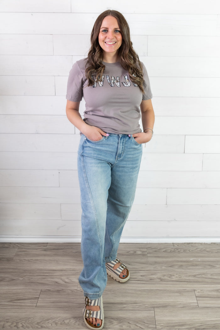 Miley HW Side Panel Barrel Leg Jeans