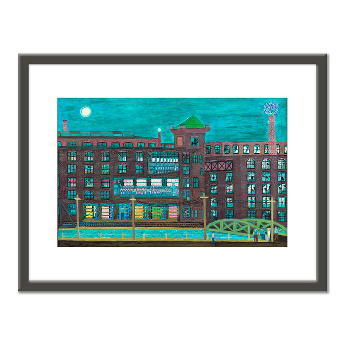Ralph Fasanella, Marc Fishing, 1985, Collection of Marc Fasanella. Â© Estate of Ralph Fasanella. Art Prints with black frame in various sizes by Museums.Co