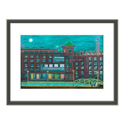 Ralph Fasanella, Marc Fishing, 1985, Collection of Marc Fasanella. Â© Estate of Ralph Fasanella. Art Prints with black frame in various sizes by Museums.Co