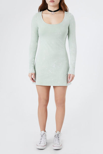 Mineral Wash Fit & Flare Dress
