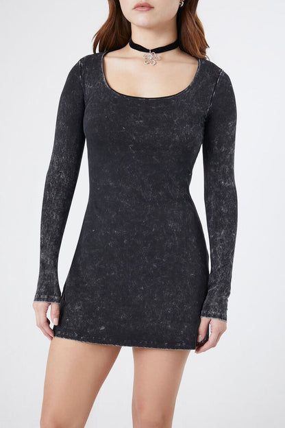 Mineral Wash Fit & Flare Dress