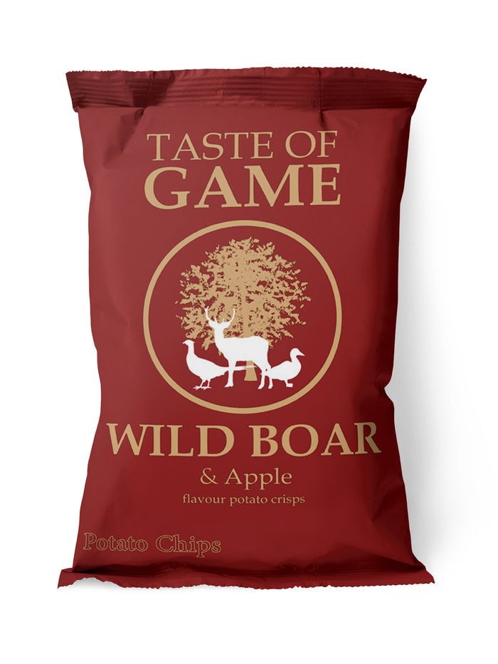 Mixed Box - Spiced Venison with Capers & Fennel, Wild Boar and Apple, Wild Duck and Plum, Grouse and Whinberry, Smoked Pheasant and Wild Mushroom Crisps 150g (Case of 12)