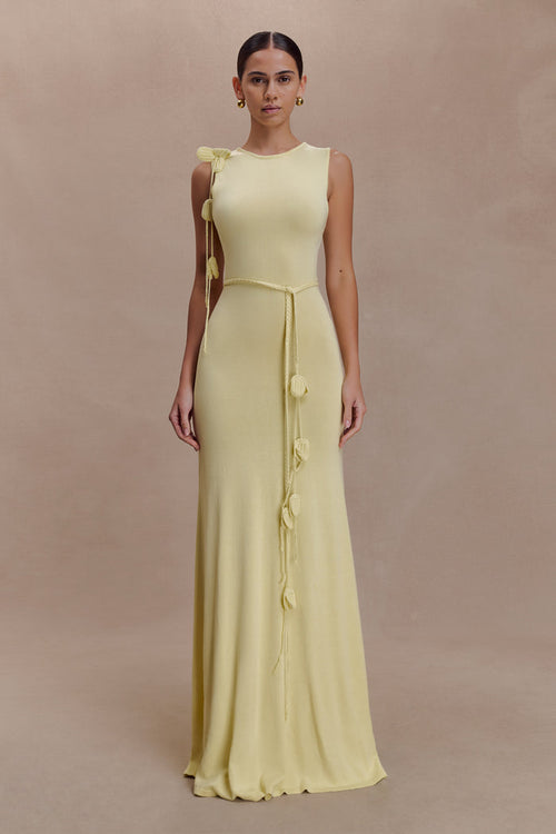 Monay Tulip Maxi Dress - Lemon