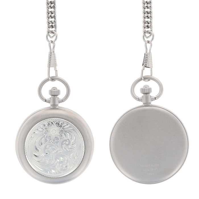 Montana Silversmiths Engraved Silver Pocket Watch