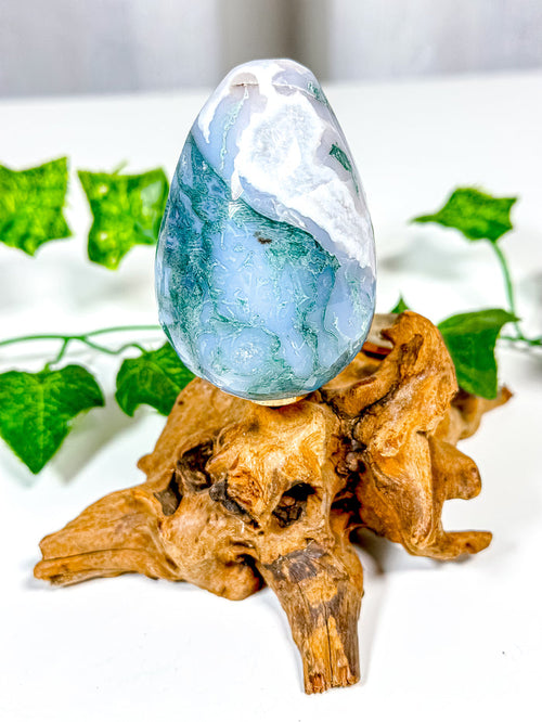 Moss Agate Egg (22A)