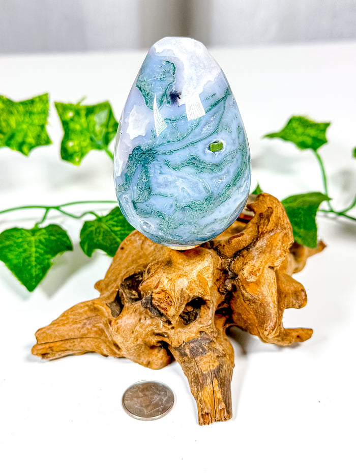 Moss Agate Egg (22A)