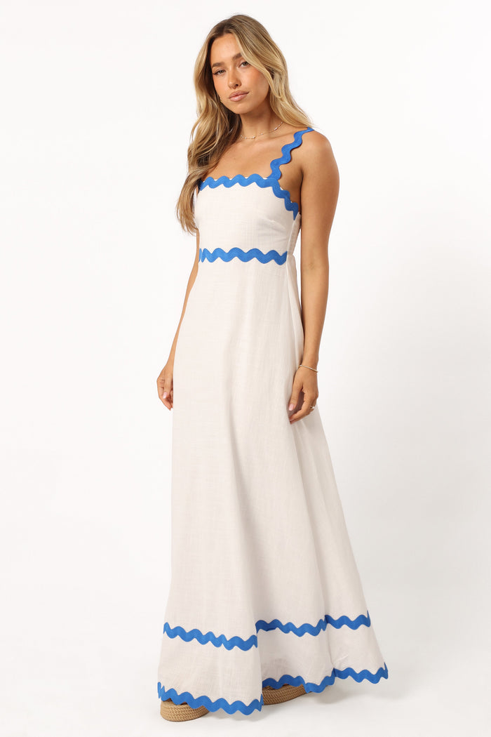 Petal and Pup USA DRESSES Nancy Maxi Dress - Blue/White