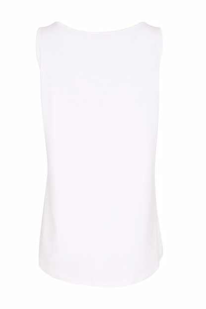Soft white cami top by Naya with wide straps and a flattering scoop neckline. Easy to layer or wear alone. Shop now at Dotique.