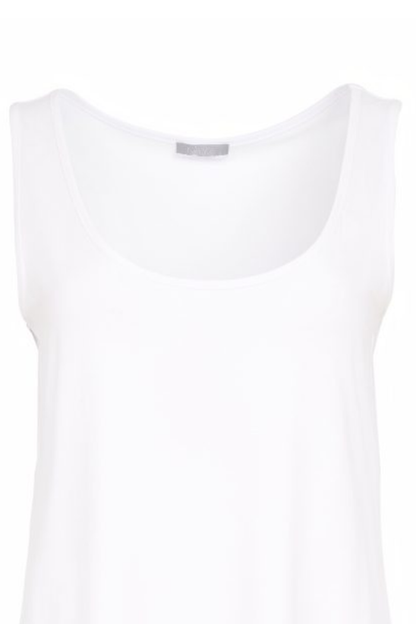 Soft white cami top by Naya with wide straps and a flattering scoop neckline. Easy to layer or wear alone. Shop now at Dotique.