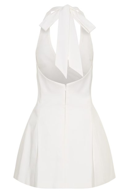 Nelly Halter Neck Cotton Mini Dress - White