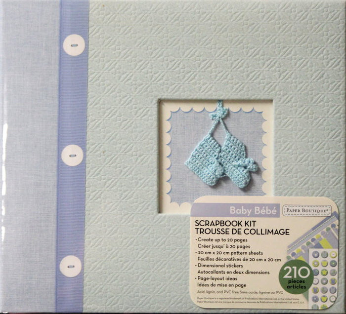 New Seasons Paper Boutique 8 x 8 Baby Boy Scrapbook Kit