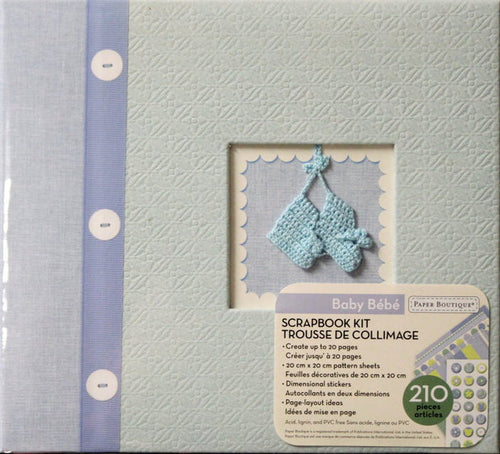 New Seasons Paper Boutique 8 x 8 Baby Boy Scrapbook Kit