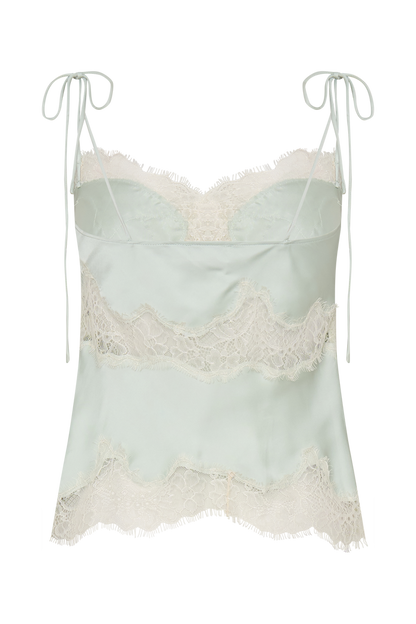 Nina Satin And Lace Camisole - Sage
