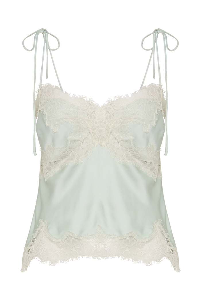 Nina Satin And Lace Camisole - Sage