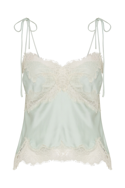 Nina Satin And Lace Camisole - Sage