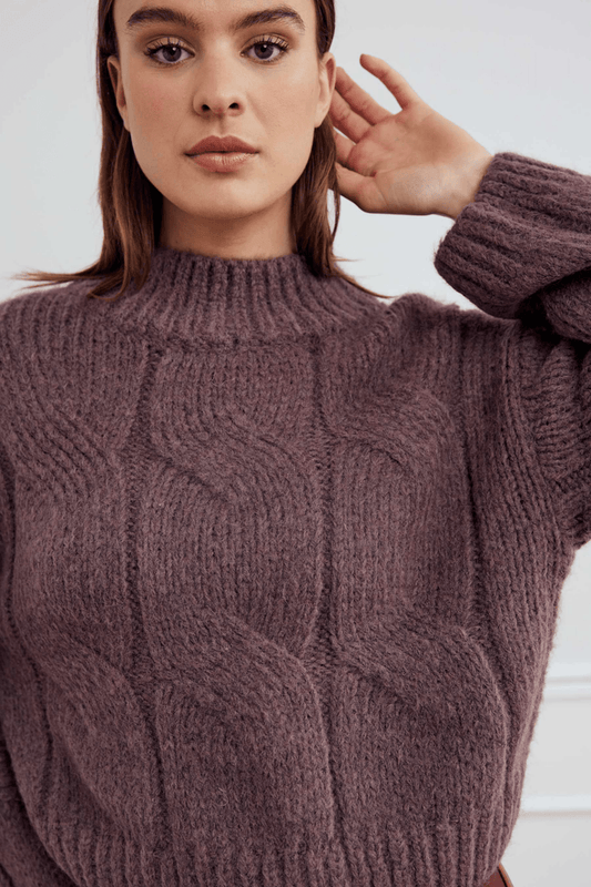 Noella 13780001 Lynx Knit Jumper Morel Brown - Dotique - Noella