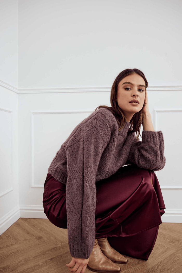 Noella 13780001 Lynx Knit Jumper Morel Brown - Dotique - Noella