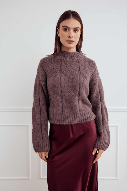 Noella 13780001 Lynx Knit Jumper Morel Brown - Dotique - Noella