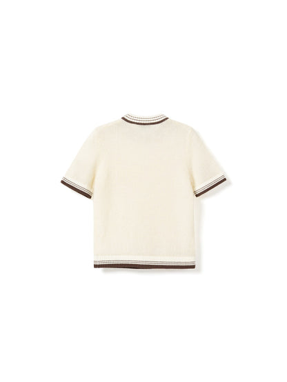 Noella N-Marthy Knit Ivory Brown by Noella short sleeve knit jumper Shop Noella at Dotique
