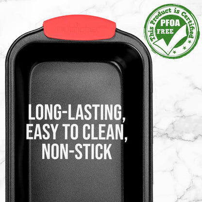 Non-Stick Loaf Pan - Deluxe Nonstick Gray Coating Inside And Outside With Red Silicone Handles, Compatible With Models: Ncsbs10S, Ncsbs8S, Ncsbs6S (Black)