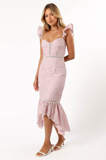 Petal and Pup USA DRESSES Novella Midi Dress - Pink
