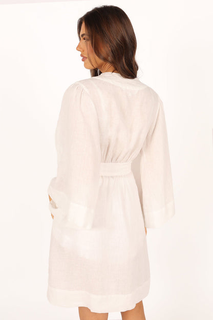 Petal and Pup USA SWIM & INTIMATES Nuala Linen Robe - Ivory