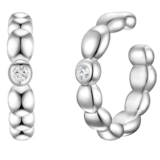 Ohrklemme mit Zirkonia silber, 2 Stück