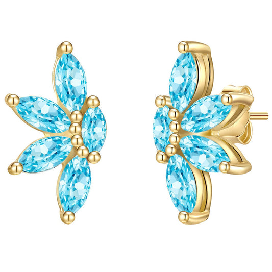 Ohrstecker gold Blume Zirkonia