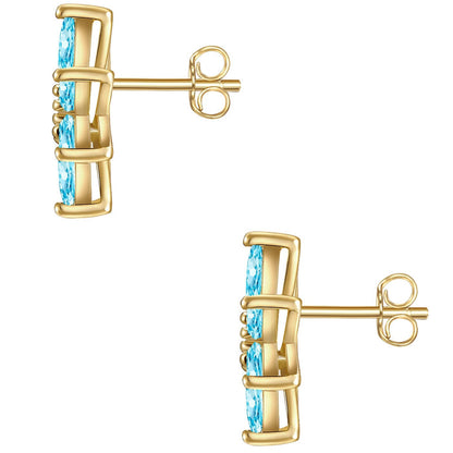 Ohrstecker gold Blume Zirkonia
