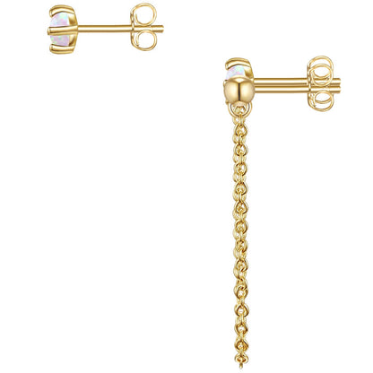 Ohrstecker goldfarben Opal (synth.)