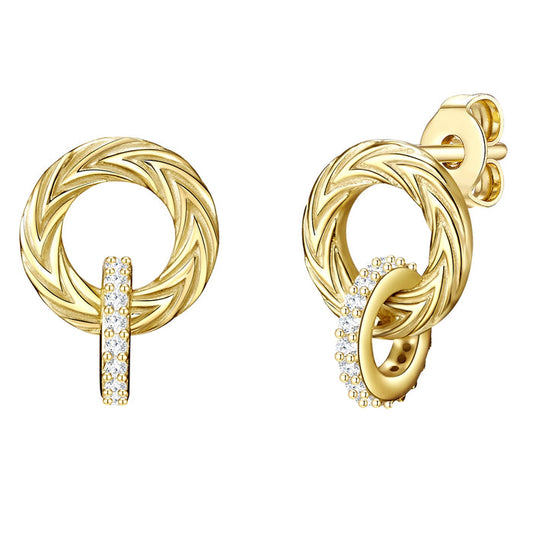 Ohrstecker mit Zirkonia gelbgold