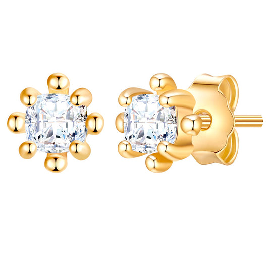 Ohrstecker mit Zirkonia gelbgold