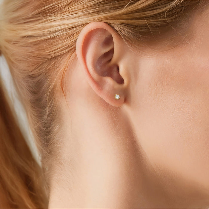 Ohrstecker mit Zirkonia gelbgold