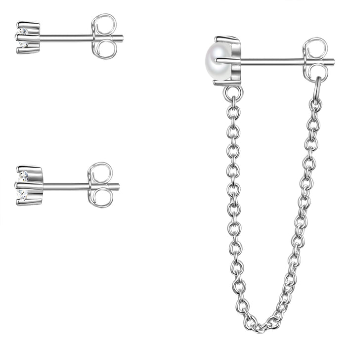 Ohrstecker Set 3er silber