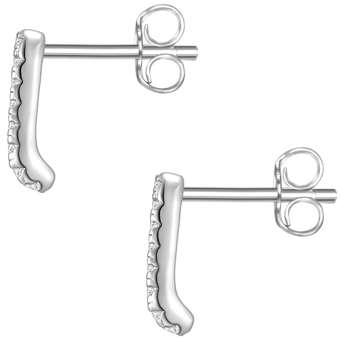 Ohrstecker silber Dreieck Zirkonia