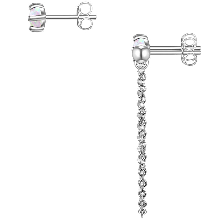 Ohrstecker silber Opal (synth.)