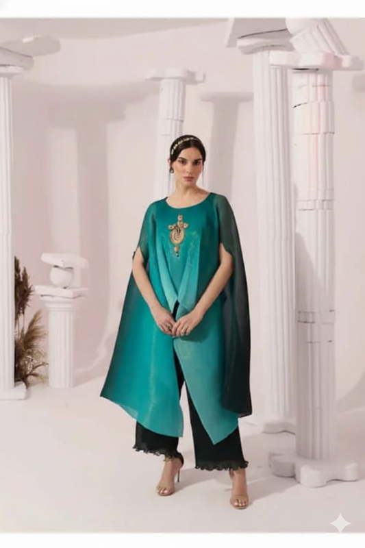 Ombre Green Kaftan & Pant